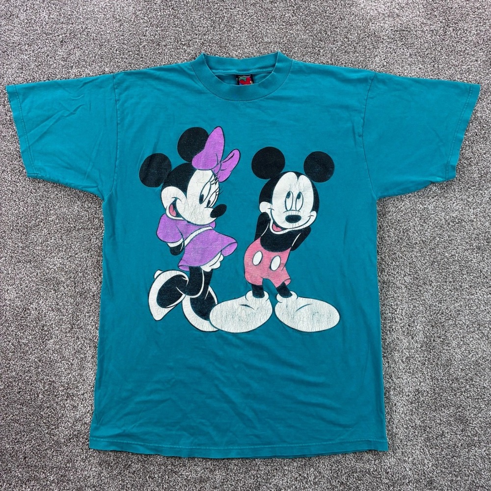 Vintage Mickey Mouse Shirt Mens Large‎ Blue Minnie Mouse Disney Mickey Unlimited